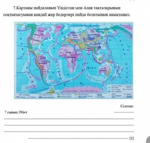 Какие формы рельефа использовались при столкновении индийских и азиатских досок с карты​