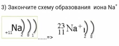 3) Закончите схему образования иона Na+​