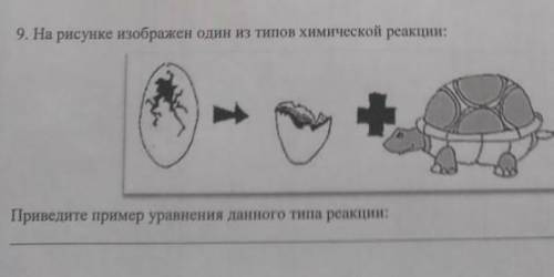 На рисунке изображен один из типов химической реакции: Привидите пример уравнения данного типа реакц