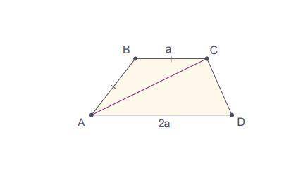 Одно основание трапеции в два раза меньше другого и равно одной ее боковой стороне.Докажите, что одн