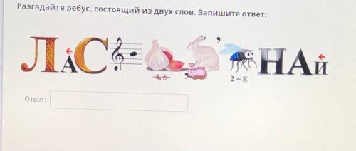 Разгадайте ребус состоящий из двух слов, запишите ответ￼