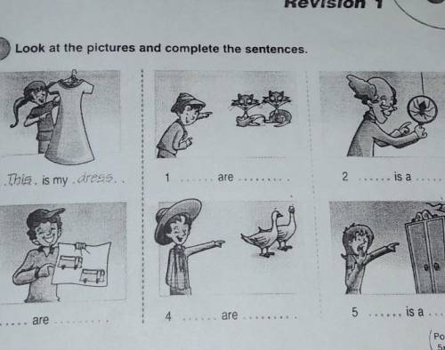 Look at the pictures and complete the sentences​