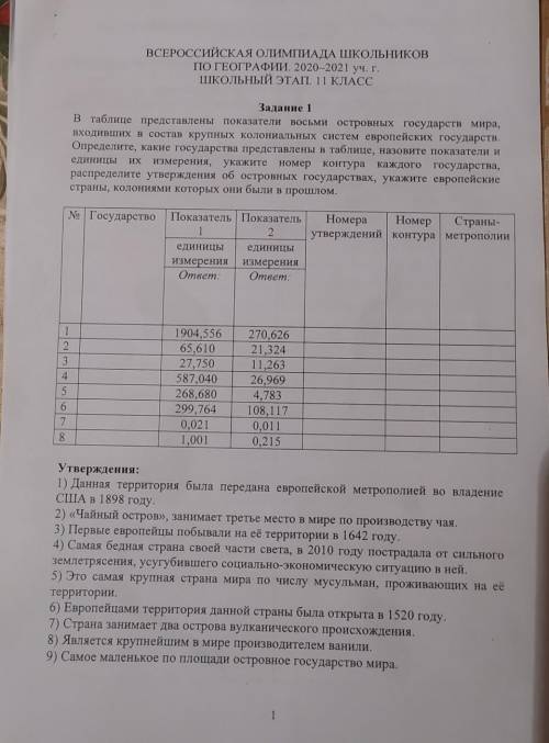 с олимпиадой по географии. Это не веся олимпиада. на странице найдете остальные.​