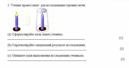 .(a) Сформулируйте цель опыта ученика. (1) (b) Спрогнозируйте ожидаемый результат исследования. (1)