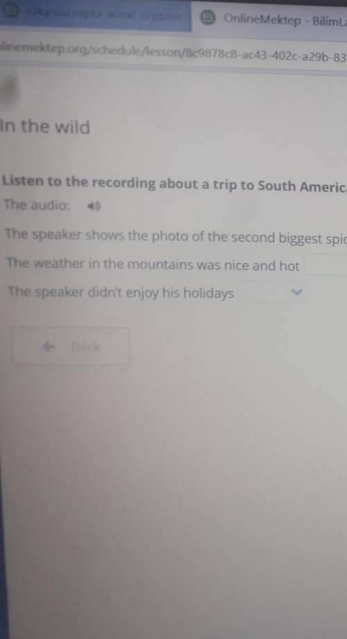 Listen to the recording about a trip to south America and decide if the statements are true or false