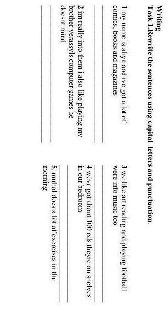 Rewrite the sentences using capital letters and punctuation.​