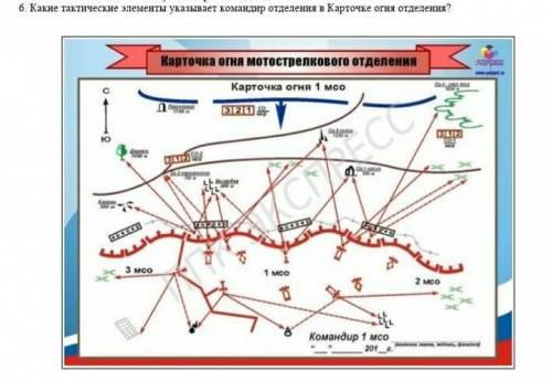 Какие тактические элементы указывает командир отделения в Карточке огня отделения? Нвп. Казахстан ​