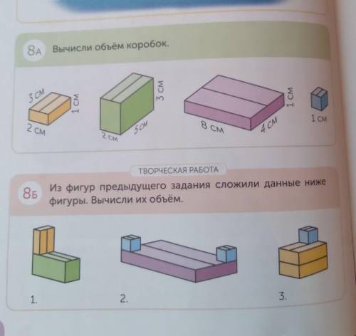 РЕБЯТА Из фигур предыдущего задания сложили данные ниже фигуры вычисли их объем (чтобы было ясно из