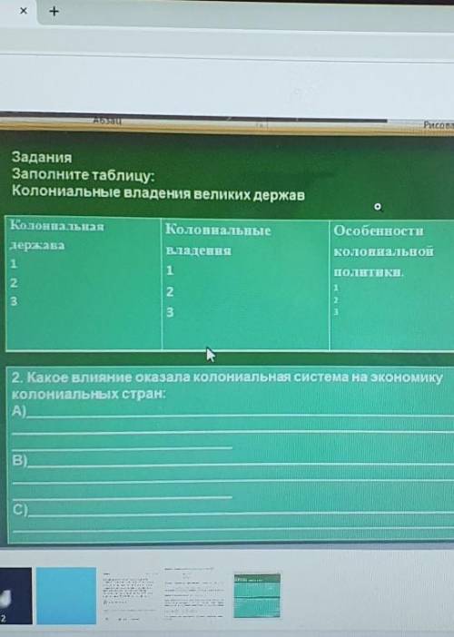 ЗаданияЗаполните таблицу:Колониальные владения великих держав​