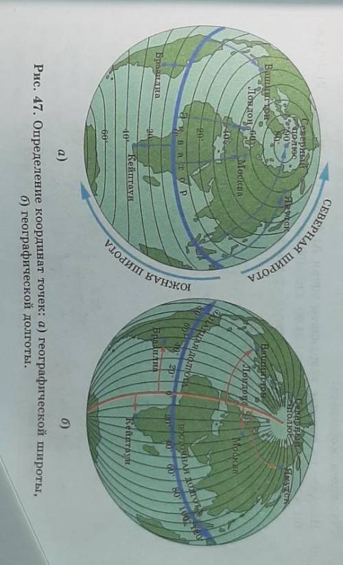 Определите координаты городов Москва Вашингтон по рис даю 50б​ по Естествознанию