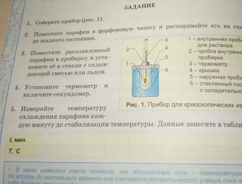 1 Соберите прибор 2 Поместите парафин в фарфоровую чашку и распаривайте его на спиртовке до жидкого