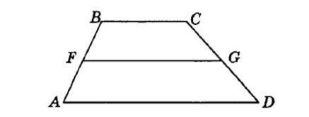 В трапеции ABCD стороны равны: AB = 8 см, BC = 13 см, CD = 10 cм, AD = 19 см. FG - средняя линия тра