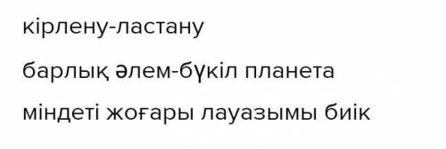 Мәтіннің сөздердің синонемдерін табыңыз кірлену,кірлеу боран барлық әлемміндетті жоғары