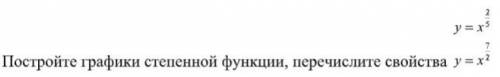 Постройте графики степенной функции, перечислите свойства