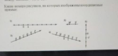 Какие номера рисунков, на которых изображены координатныеПрямые:​