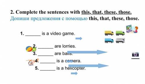 2. Complete the sentences with this, that, these, those. Допиши предложения с 1. is a video game.