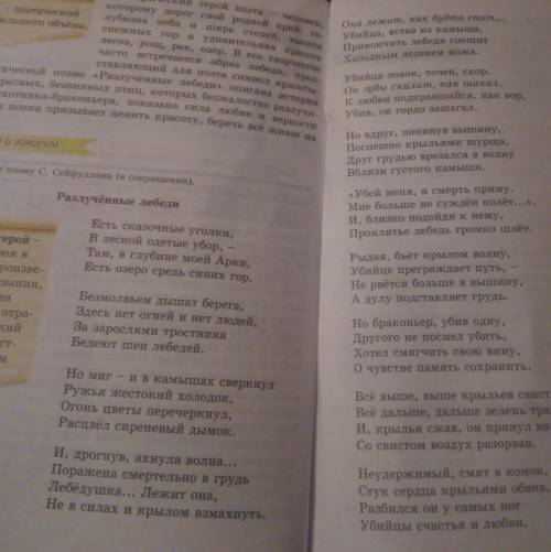 [7] Найдите и запишите ключевые слова и словосочетания, характеризующие отношения лебедя и его подру