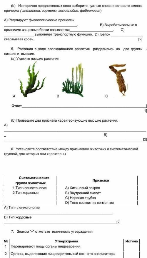 Из перечня предложенных слов выберите нужные слова и вставьте вместо прочерка ( антитела, гормоны, г