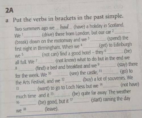 Put the verbs in brackets in the past simple. пожожда ​