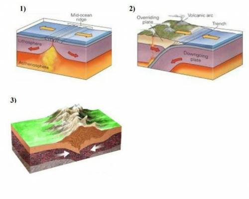 Дайте названия процессов, связанных с движением литосферных плит