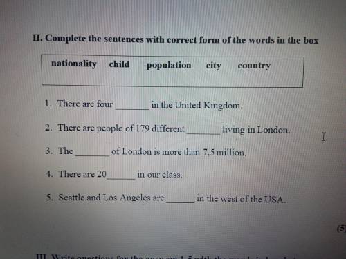 Complete the sentences with correct form of the words in the box.