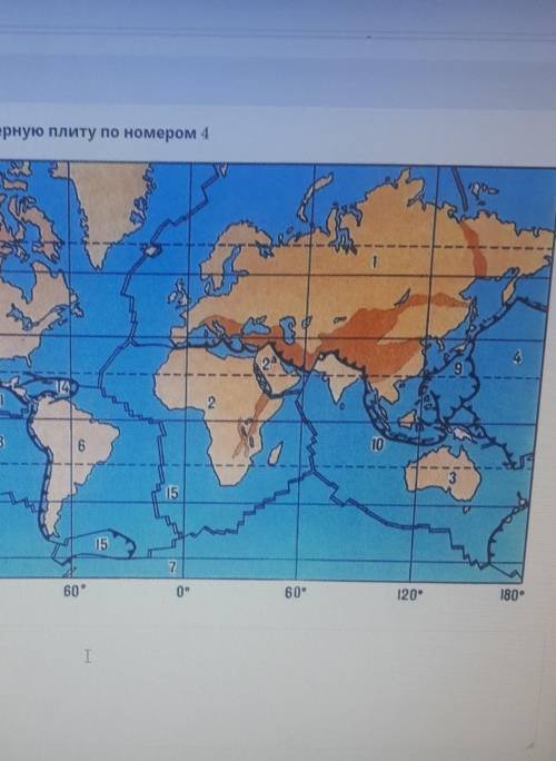 Определи по карте литосферную плиту по номером у меня соч ​