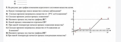 на рисунке Дан график изменения агрегатных состояний вещества цезия Какую температуру имел в виду в