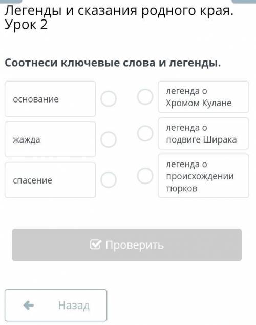 Соотнеси ключевые слова и легенды.​