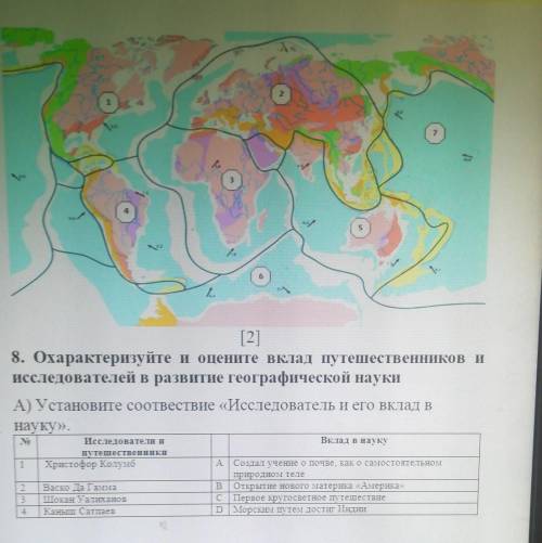 7) По карте оприделите литосферную плиту 3 и 7 На рисунке И с 8 заданием мне сегодня нужно седьмой к