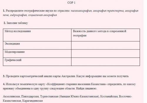 4. Используя тематическую карту «Коэффициент старения населения Казахстана» определить, по какому пр