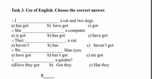 Task 3 Use of English. Choose the correct answer (отвечает тот кто знает