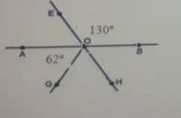 Найдите градусни меры утлов?Е. А. G. B. H 130° 62° 0°​