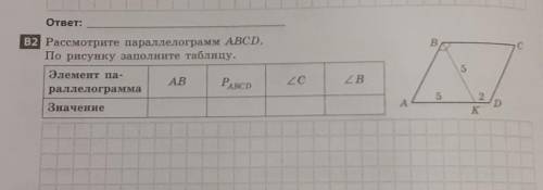 Рассмотрите параллелограмм и заполните таблицу с решениемгеометрия 8 класс​