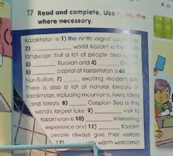 Plar wolled Kazakh mainKazakhstan is 1) the ninth largest in9)language, but a lot of people aspekRus