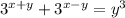 3^{x+y} + 3 ^{x-y} =y^{3}