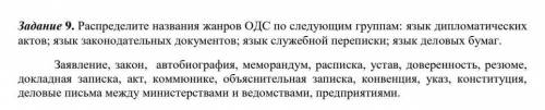 Распределите названия жанров ОДС по следующим группам: язык...​