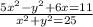 \frac{5 {x}^{2} - {y}^{2} + 6x = 11}{ {x}^{2} + {y}^{2} = 25}