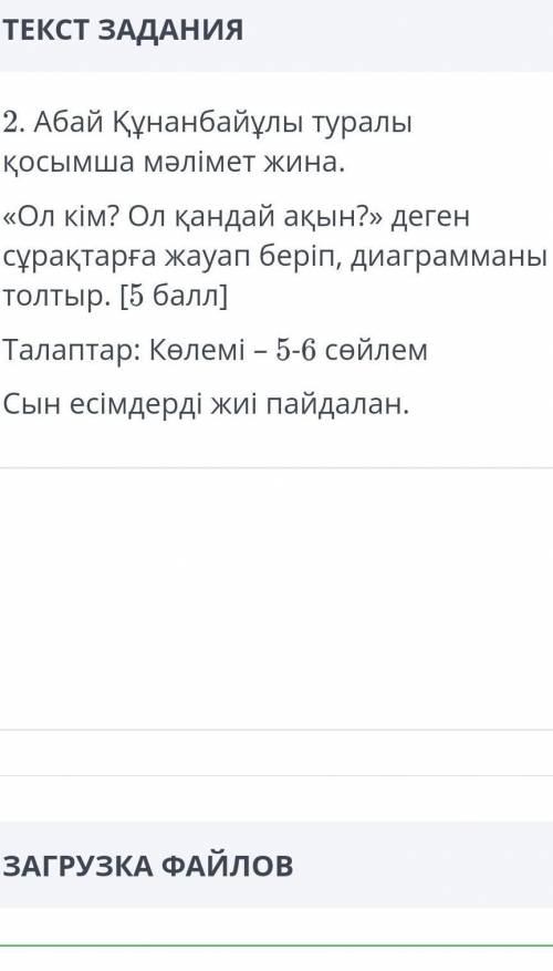 Абай Құнанбайұлы туралы қосымша мәлімет жина. «Ол кім? Ол қандай ақын?» деген сұрақтарға жауап беріп