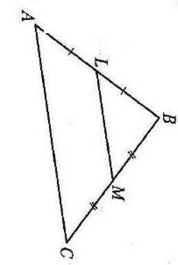 Дано: угол АВСLM- Средняя линия угла АВСLM меньше АС на 3.6смНайти: LM+AC​