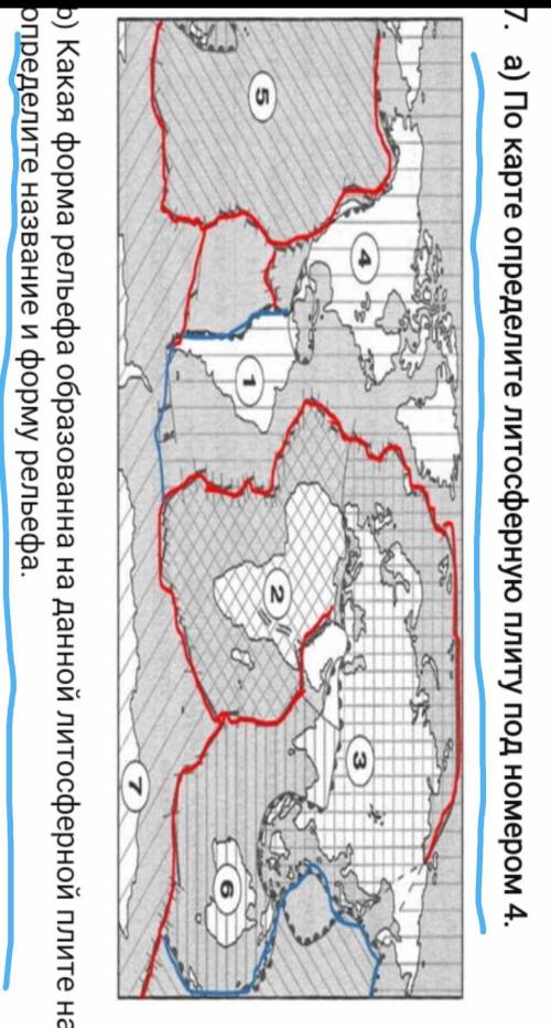 По карте определите литосферную плиту под номером 4​