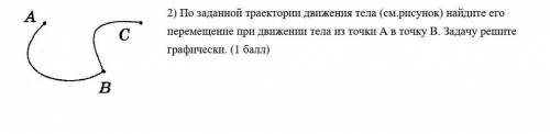 2) По заданной траектории движения тела (см.рисунок) найдите его перемещение при движении тела из то