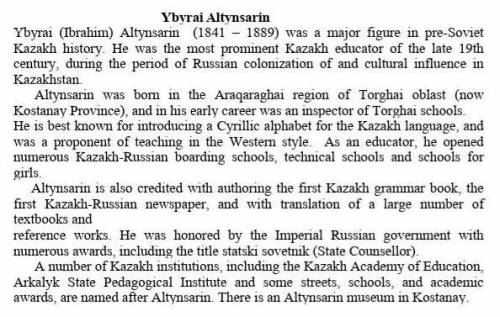 1Why was the first Kazakh grammar book written? 2What did Altynsarin do for teenagers? 3The contribu