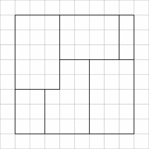 Сумма периметров прямоугольников, на которые разбит квадрат, равна 77 77 дм. Найди площадь и перимет