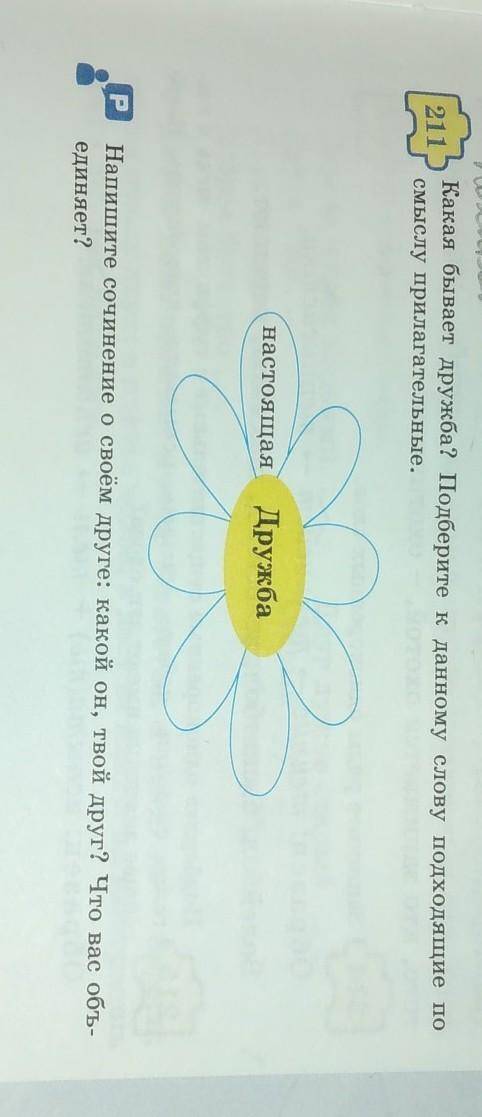 211.Какая бывает дружба? Подберите к данному слову подходящие посмыслу прилагательные.​