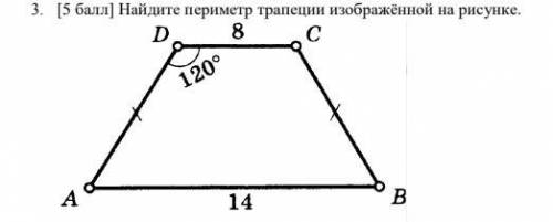 Найдите периметр трапеции изображённой на рисунке.