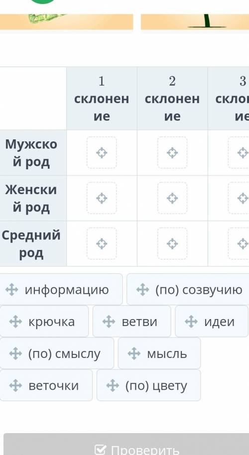 Определи склонение выделенных слов, заполни таблицу. Приёмы развития памяти.1. Приём «крючка»: надо