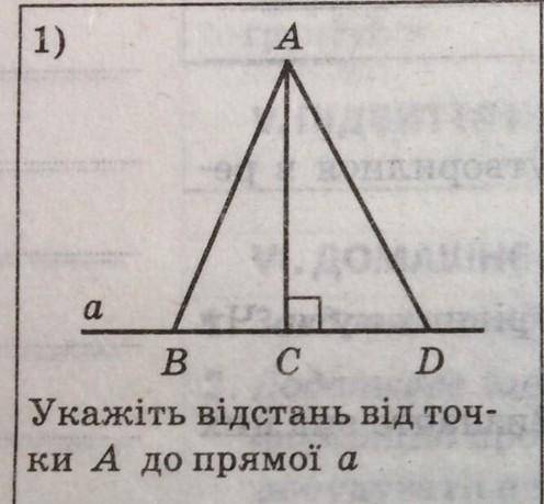 Укажіть відстань від точки иА до прямої а​