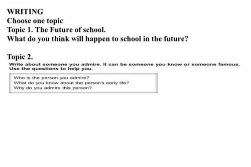 WRITING Choose one topicTopic 1. The Future of school.What do you think will happen to school in the