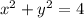 {x }^{2} + {y}^{2} = 4