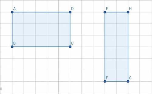 Найдите отношение площади прямоугольника ABCD к площади прямоугольника EFGH. / - дробь1 - 4/52 - 1 1